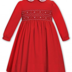 Sarah Louise AW25 Girls Red Long Sleeved Dress 013797