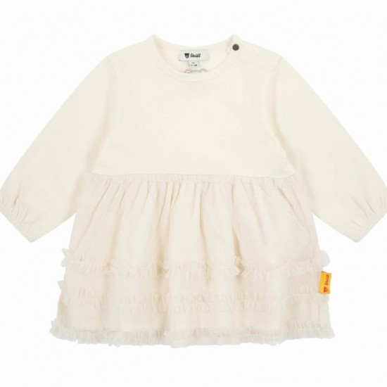 Steiff AW25 Girls Cream Jersey Dress L002522415
