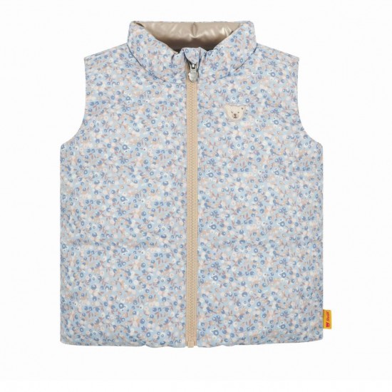 Steiff AW25 Girls Gold/Floral Reversible Vest L002522236