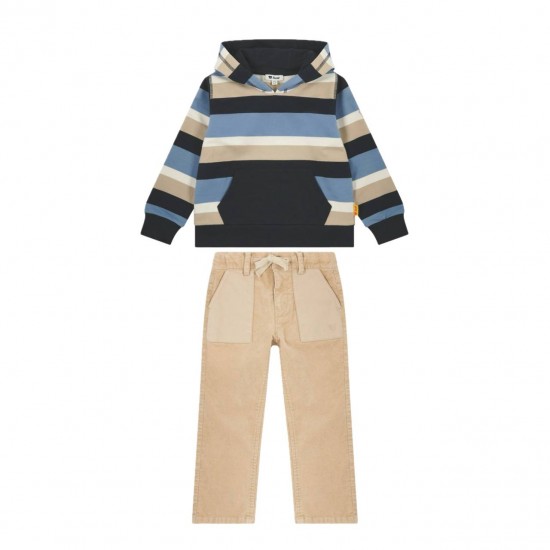 Steiff AW25 Boys Sesame Cord Pants and Stonewash Sweatshirt L002521139/L002522130