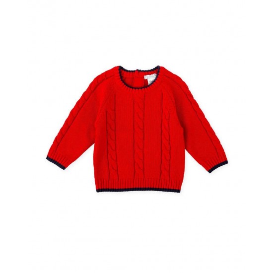 Tutto Piccolo AW25 Red Jumper and Bermuda Shorts & Socks Set 2850/2115 Tutto Piccolo AW25 Red Jumper and Bermuda Shorts & Socks Set 2850/2115