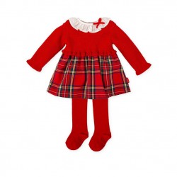 Tutto Piccolo AW25 2235 Red Dress and Tights