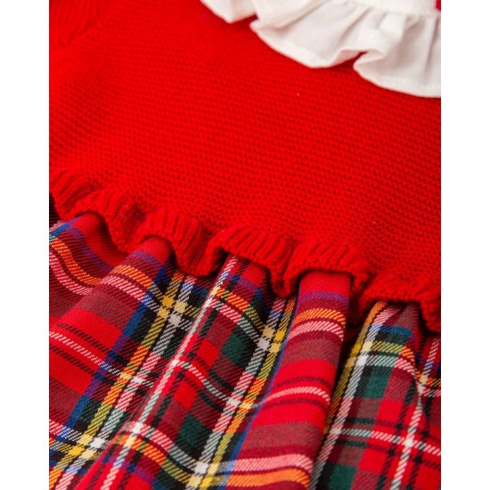 Tutto Piccolo AW25 2235 Red Dress and Tights