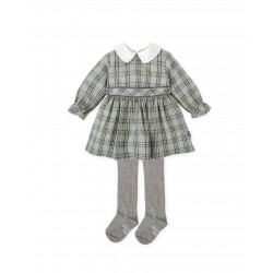 Tutto Piccolo AW25 Dress and Tights - Grey 2238