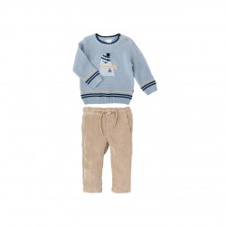 Tutto Piccolo AW25 Boys Porcelain Jumper & Sand Trousers 2852/2131