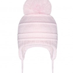 Pom Pom Envy Single Cable Pink Hat with Pom Pom