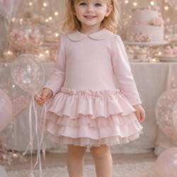 Bimbalo girls pink frill dress 8311