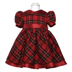 Bimbalo girls red checked dress 8318
