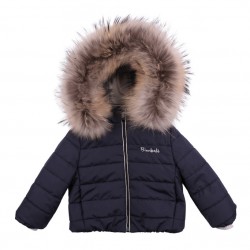 Bimbalo boys navy blue jacket with fur hood 8381 Bimbalo boys navy blue jacket with fur hood 8381