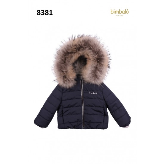 Bimbalo boys navy blue jacket with fur hood 8381 Bimbalo boys navy blue jacket with fur hood 8381