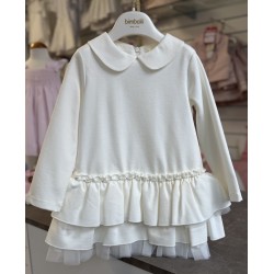 AW26 Bimbalo girls cream frill dress 8311