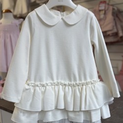 AW26 Bimbalo girls cream frill dress 8311