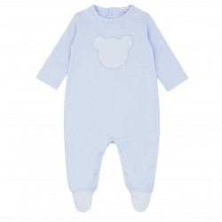 Blues Baby bear applique cotton all in one blue BB0204B