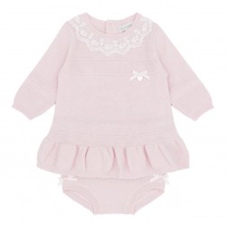 Blues Baby girls pink knitted jam pant set BB3151