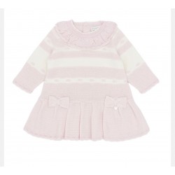 Blues Baby pink and white knitted dress BB3159A
