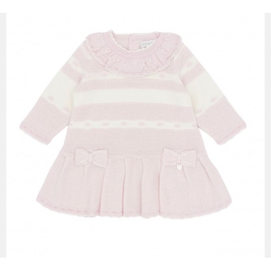 Blues Baby pink and white knitted dress BB3159A