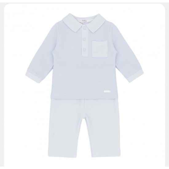 Blue Baby Boys Blue Polo Set AW26 BB3227 Blue Baby Boys Blue Polo Set AW26 BB3227