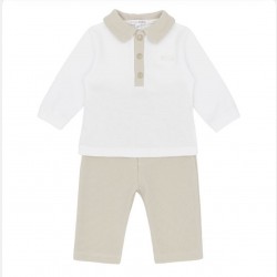 Blue Baby Boys Beige Polo Set AW26 BB3236 Blue Baby Boys Beige Polo Set AW26 BB3236