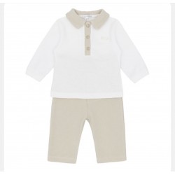Blue Baby Boys Beige Polo Set AW26 BB3236 Blue Baby Boys Beige Polo Set AW26 BB3236