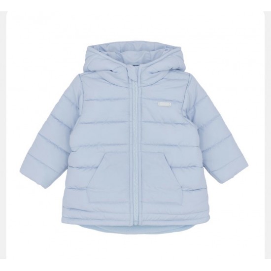Blue Baby Boys Blue Quilted Puffa Jacket AW26 BB3249 Blue Baby Boys Blue Quilted Puffa Jacket AW26 BB3249