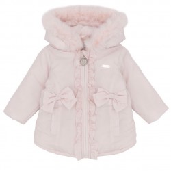 Blue Baby Girls Pink Coat with Fur Hood AW26 BB3254 Blue Baby Girls Pink Coat with Fur Hood AW26 BB3254