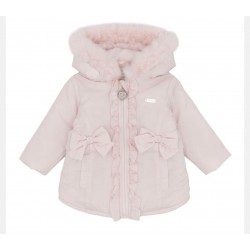 Blue Baby Girls Pink Coat with Fur Hood AW26 BB3254