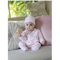 AW26 Emile et Rose Pale Pink All in one - scalloped emb yoke and hat 2669PP