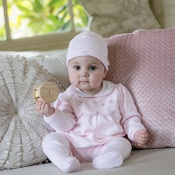 AW26 Emile et Rose Pale Pink All in one - scalloped emb yoke and hat 2669PP AW26 Emile et Rose Pale Pink All in one - scalloped emb yoke and hat 2669PP