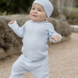 AW26 Emile et Rose Pale Blue Diamond Design trousers and top and hat 6521BP