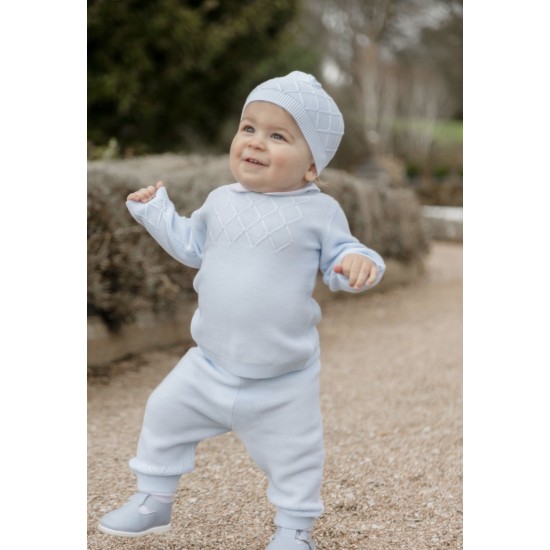 AW26 Emile et Rose Pale Blue Diamond Design trousers and top and hat 6521BP AW26 Emile et Rose Pale Blue Diamond Design trousers and top and hat 6521BP