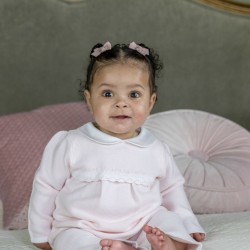 AW26 Emile et Rose 2 piece knit set with crocheted lace edge - Pale Pink - 6525PP AW26 Emile et Rose 2 piece knit set with crocheted lace edge - Pale Pink - 6525PP