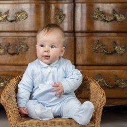AW26 Emile et Rose Pale Blue All in one embroidered set yoke and hat 2660PB AW26 Emile et Rose Pale Blue All in one embroidered set yoke and hat 2660PB