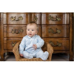AW26 Emile et Rose Pale Blue All in one embroidered set yoke and hat 2660PB