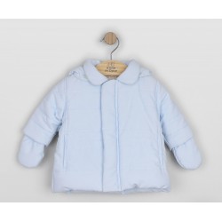 Emile et Rose AW26  Pale Blue Microfibre Jacket with hood and mitts - 9286PB