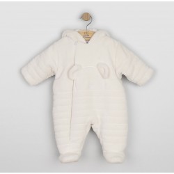 Emile et Rose AW26 Fleece Ivory Pram suit with 3D teddy - 2568V