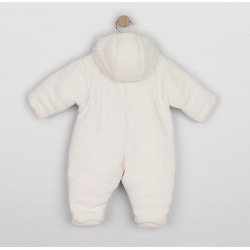 Emile et Rose AW26 Fleece Ivory Pram suit with 3D teddy - 2568V