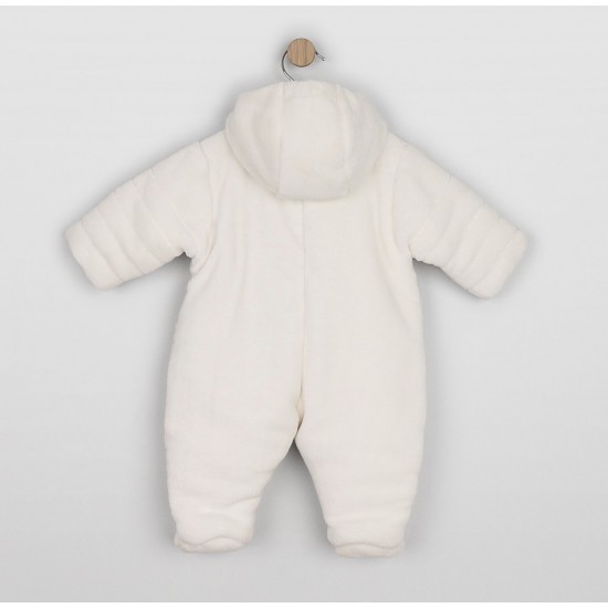 Emile et Rose AW26 Fleece Ivory Pram suit with 3D teddy - 2568V