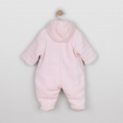 Emile et Rose AW26 Fleece Pramsuit 3D bunny Pale Pink - 1956PP