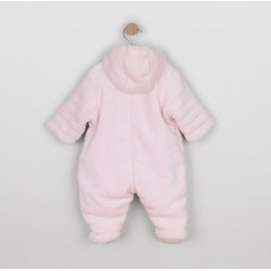Emile et Rose AW26 Fleece Pramsuit 3D bunny Pale Pink - 1956PP