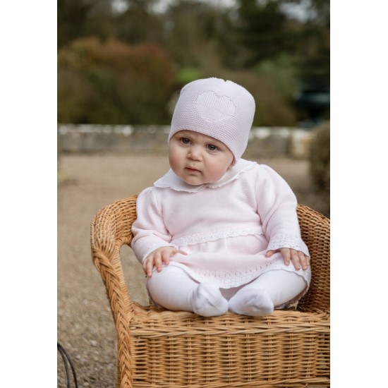 Emile et Rose AW26 Jersey Dress Pale Pink with large collar 8483PP Emile et Rose AW26 Jersey Dress Pale Pink with large collar 8483PP