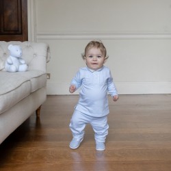 AW26 Emile et Rose Pale Blue Pleated top and trouser set 6522BP