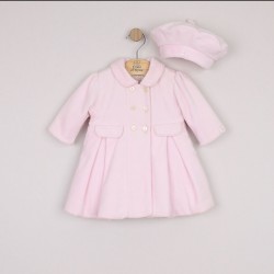 AW26 Emile et Rose Velour Pale Pink Padded Coat with Beret- 9304PP AW26 Emile et Rose Velour Pale Pink Padded Coat with Beret- 9304PP