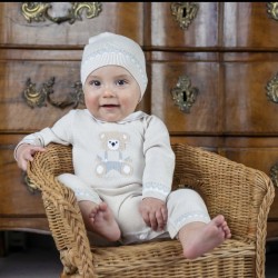 AW26 Emile et Rose - stone knit all in one - teddy motif 2663ST AW26 Emile et Rose - stone knit all in one - teddy motif 2663ST