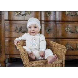 AW26 Emile et Rose - stone knit all in one - teddy motif 2663ST