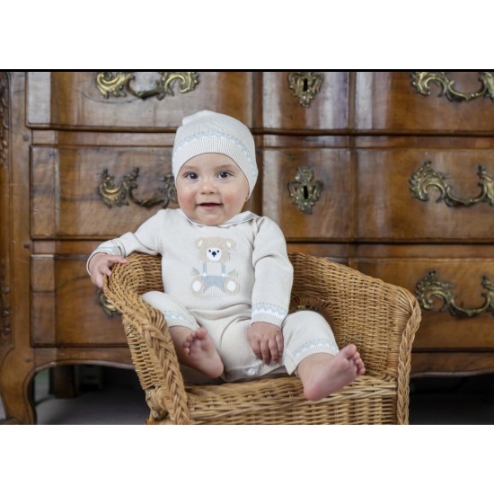 AW26 Emile et Rose - stone knit all in one - teddy motif 2663ST