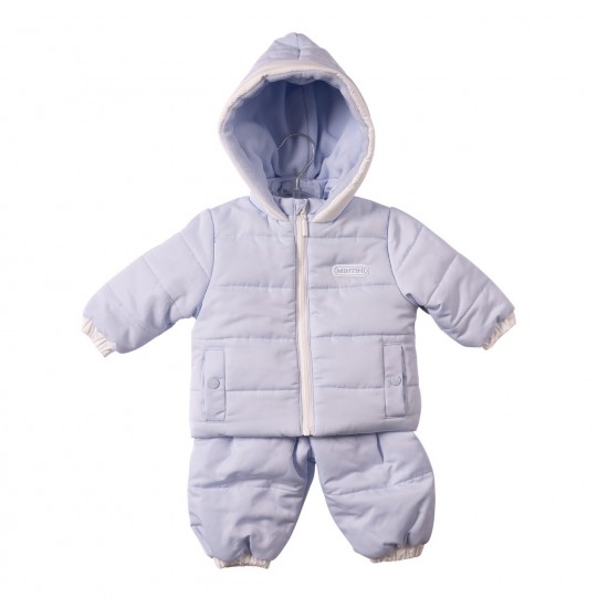 Mintini boys pale blue winter coat and trouser set MB7264