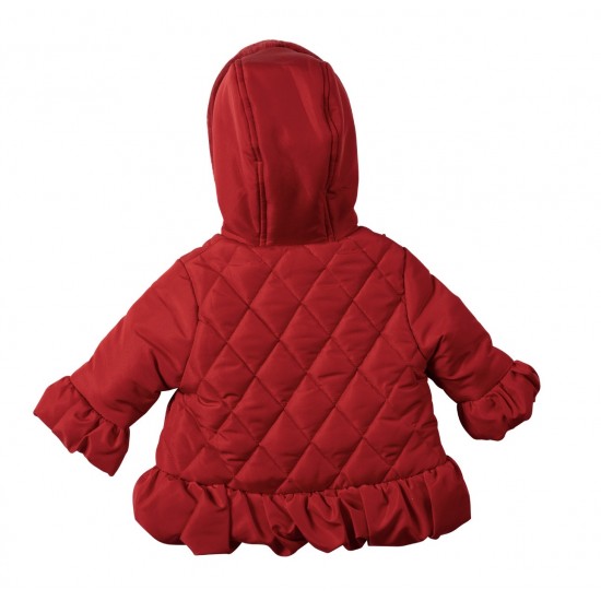 Mintini girls red coat with fur hood MB7283