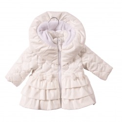 Mintini girls cream quilted jacket MB7286