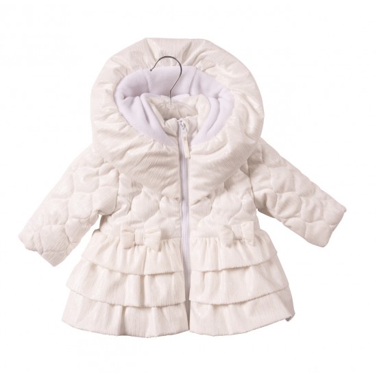 Mintini girls cream quilted jacket MB7286