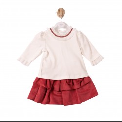 Mintini AW26 Ivory/Red Top and Skirt MB7491 Mintini AW26 Ivory/Red Top and Skirt MB7491